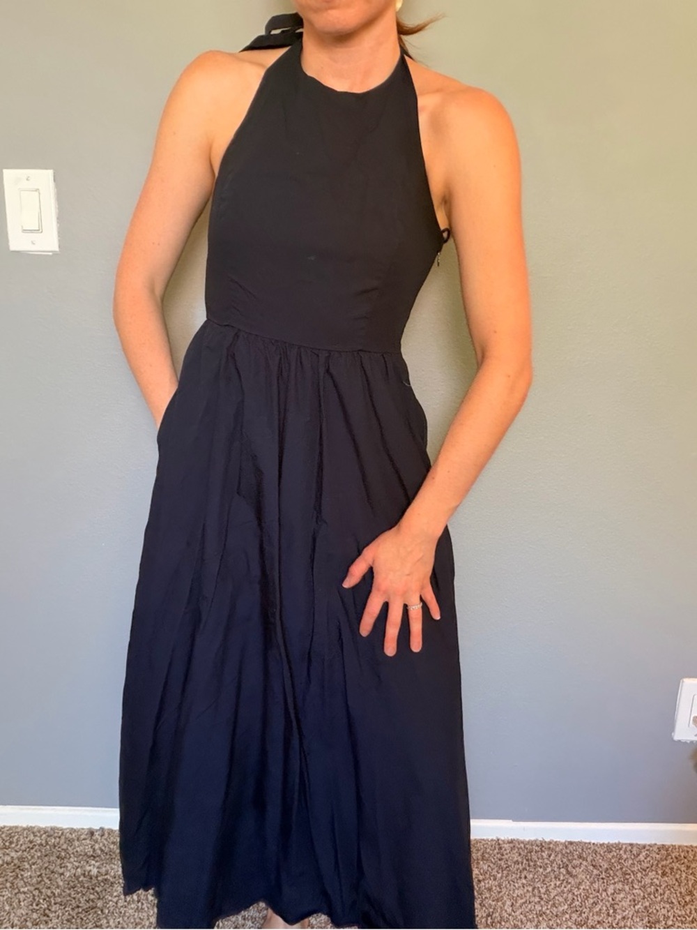 Navy Halter Maxi Dress - Classic Women's Summer Dress